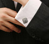 Rhinestone Gemelos Silver Cufflinks