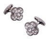 Rhinestone Gemelos Silver Cufflinks