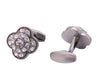 Rhinestone Gemelos Silver Cufflinks