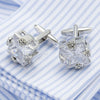 Crystal stone silver cufflinks