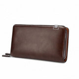 Double Zipper Leather Wallet