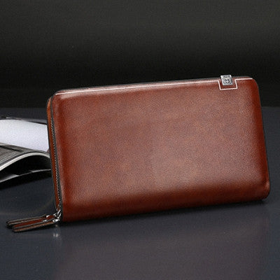 Double Zipper Leather Wallet