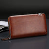 Double Zipper Leather Wallet