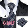 20 Style Mens Tie Set Fashion Plaid Silk Neck Tie Hanky Cuff links for Business Wedding Suit Jacquard Woven Ties for Men