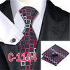 20 Style Mens Tie Set Fashion Plaid Silk Neck Tie Hanky Cuff links for Business Wedding Suit Jacquard Woven Ties for Men