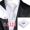 20 Style Mens Tie Set Fashion Plaid Silk Neck Tie Hanky Cuff links for Business Wedding Suit Jacquard Woven Ties for Men