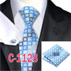 20 Style Mens Tie Set Fashion Plaid Silk Neck Tie Hanky Cuff links for Business Wedding Suit Jacquard Woven Ties for Men