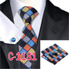 20 Style Mens Tie Set Fashion Plaid Silk Neck Tie Hanky Cuff links for Business Wedding Suit Jacquard Woven Ties for Men