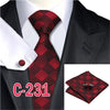 20 Style Mens Tie Set Fashion Plaid Silk Neck Tie Hanky Cuff links for Business Wedding Suit Jacquard Woven Ties for Men