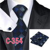 20 Style Mens Tie Set Fashion Plaid Silk Neck Tie Hanky Cuff links for Business Wedding Suit Jacquard Woven Ties for Men