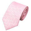 Pink White Silk Tie Hanky Cufflinks Set