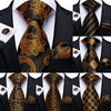 Gold Black Paisley Silk Tie