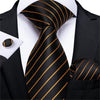 Gold Black Paisley Silk Tie