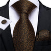 Gold Black Paisley Silk Tie