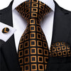 Gold Black Paisley Silk Tie