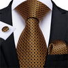 Gold Black Paisley Silk Tie