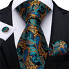 Gold Black Paisley Silk Tie