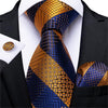 Gold Black Paisley Silk Tie