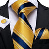 Gold Black Paisley Silk Tie