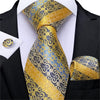 Gold Black Paisley Silk Tie