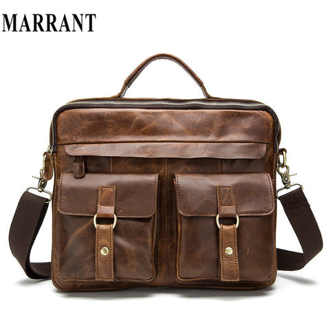 Casual leather messenger bag