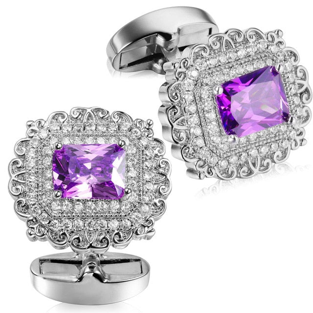 Square Crystal Cufflinks