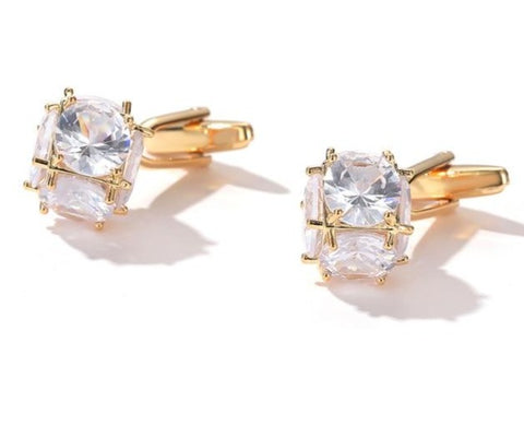 Crystal Gold Cufflinks