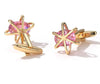 GOLD PINK STONE CUFFLINKS