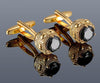 GOLD BLACK STONE CUFFLINKS