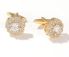 RHINESTONE GOLD CUFFLINKS