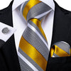 Gold Black Paisley Silk Tie