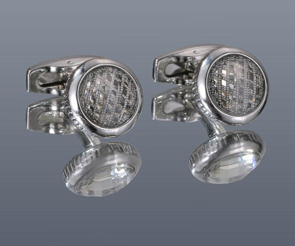 SILVER ROUND CUFFLINKS