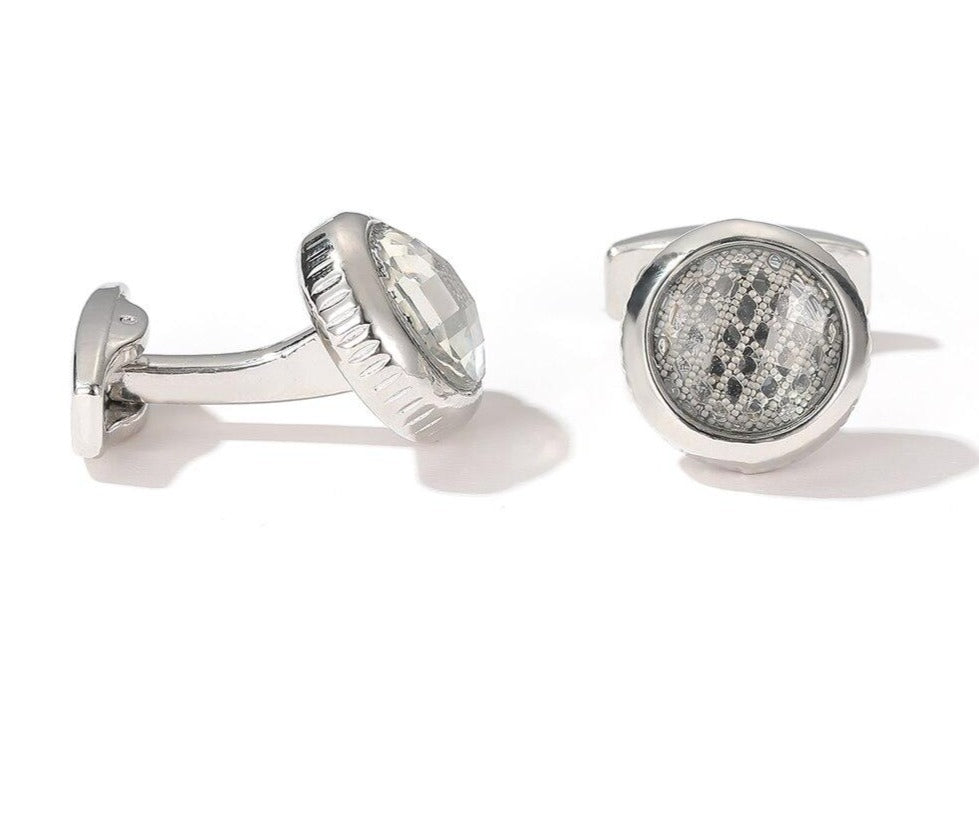 SILVER ROUND CUFFLINKS