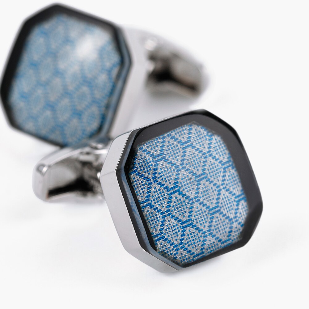 BLUE SILVER CUFFLINKS