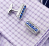 BLUE CRYSTAL CUFFLINKS