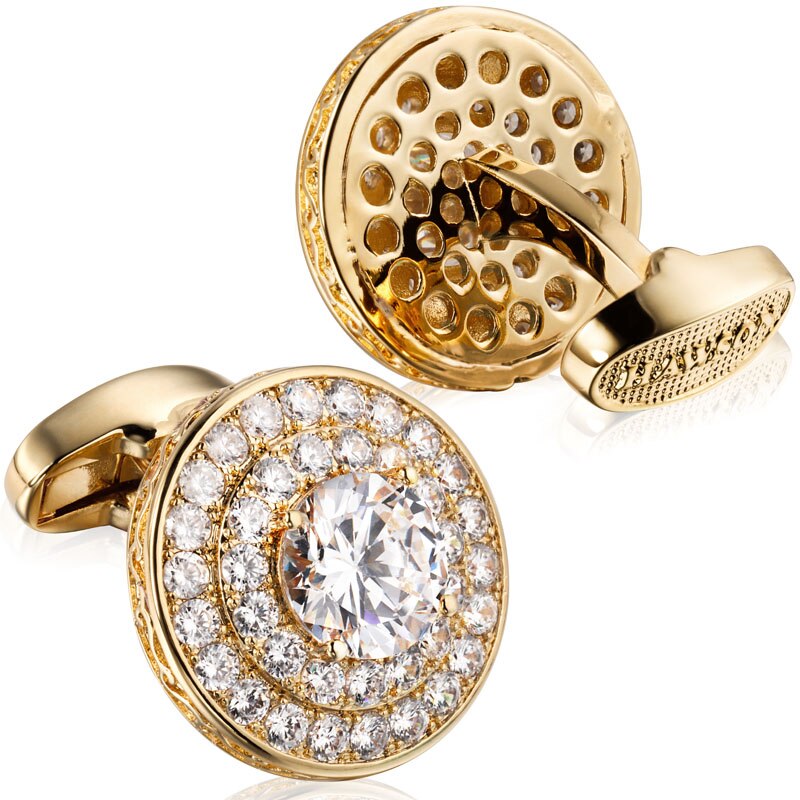 Gold / Silver Crystal Cufflinks