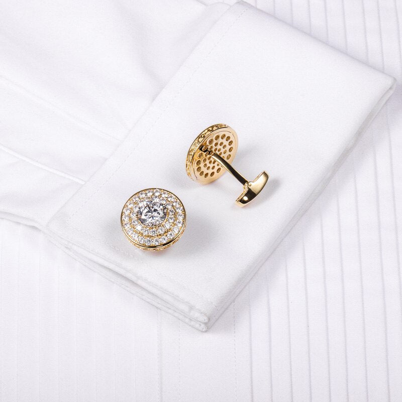 Gold / Silver Crystal Cufflinks