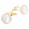 Gold round Pearl Cufflinks
