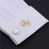 Gold round Pearl Cufflinks