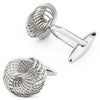 Silver and black gun plated knot cufflinks