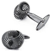 Silver and black gun plated knot cufflinks