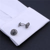 Silver and black gun plated knot cufflinks