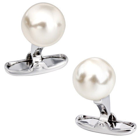 Elegant Cufflinks Studs Set, classic pearl