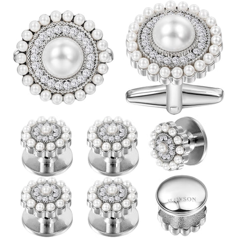 Pearl silver Cufflinks