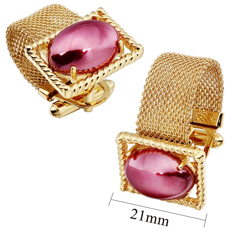 Chain cufflinks with Rose Pearl