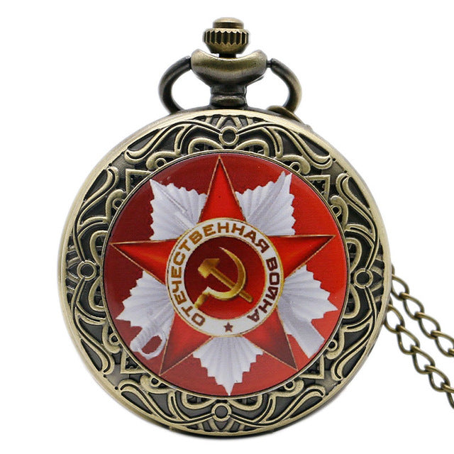 Soviet Sickle hammer Style Quartz Pocket Watch