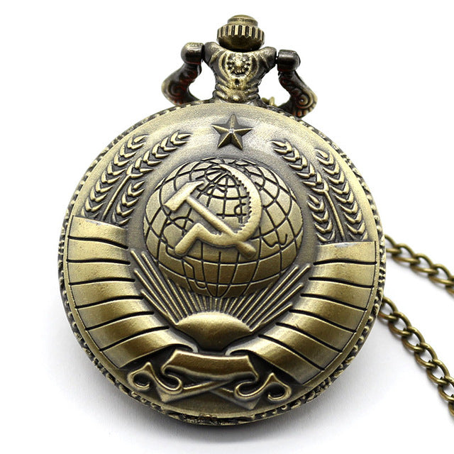 Soviet Sickle hammer Style Quartz Pocket Watch