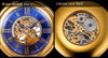 Gold Steampunk Roman Mechanical Blue Pocket Watch