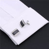 Silver black stone cufflinks