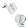 Silver Mother Of Pearl Crystal Cufflinks